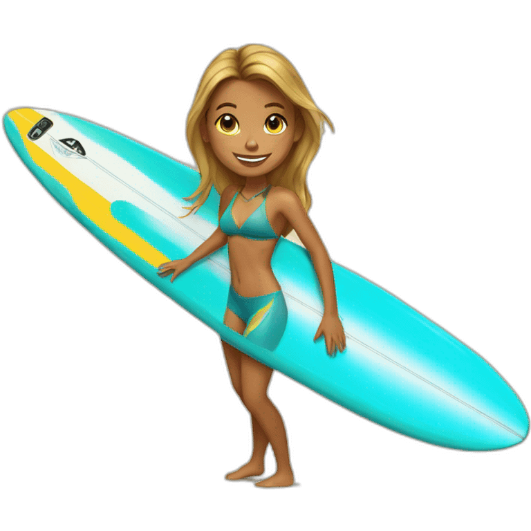 wak surf girl emoji