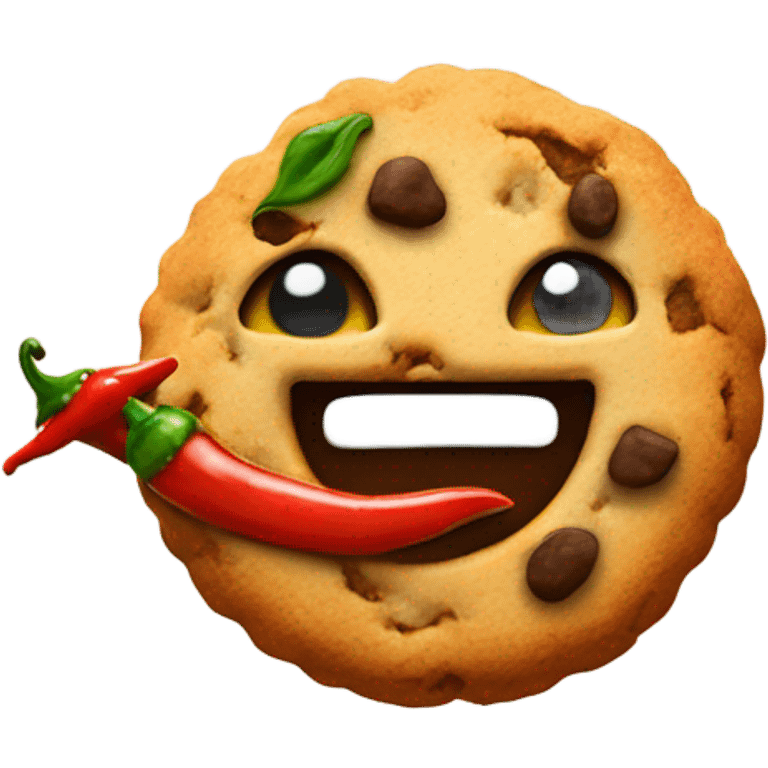 Cookie holding a hot pepper  emoji