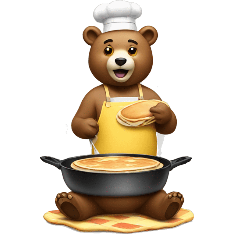 bear cooking pancakes emoji