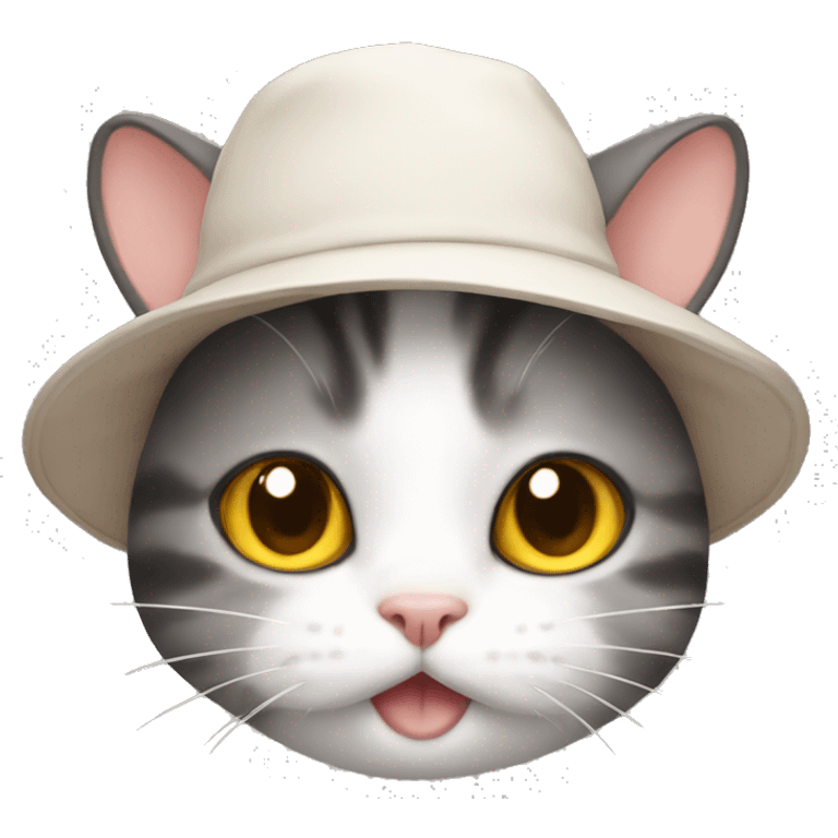 cat wearing hamster as a hat emoji