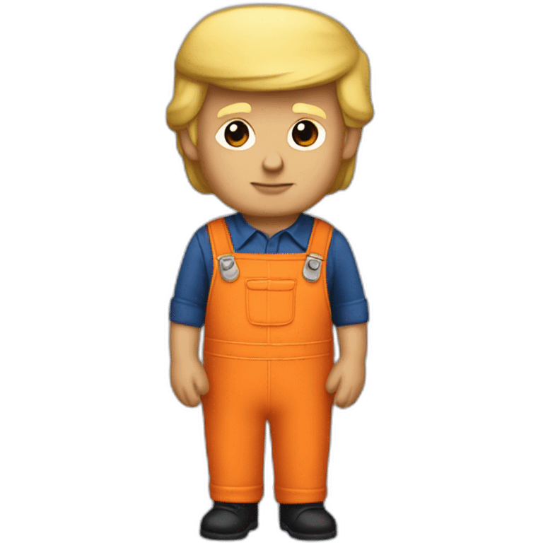 Donald Trump wearing orange overalls emoji