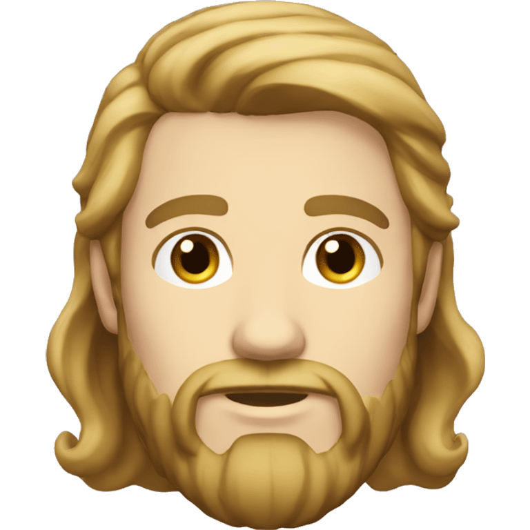 demandy caucasian with a small beard and long wavy hair emoji