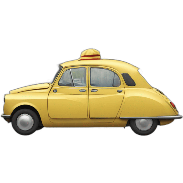 French car with a berret hat in Paris emoji