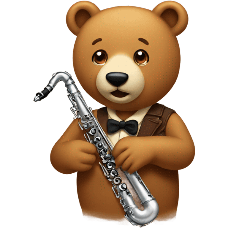 Bear clarinet cute emoji