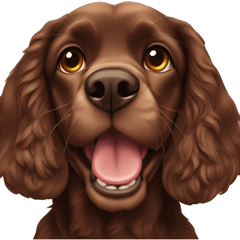 Dark brown cocker spaniel  Little play with 🥎  emoji