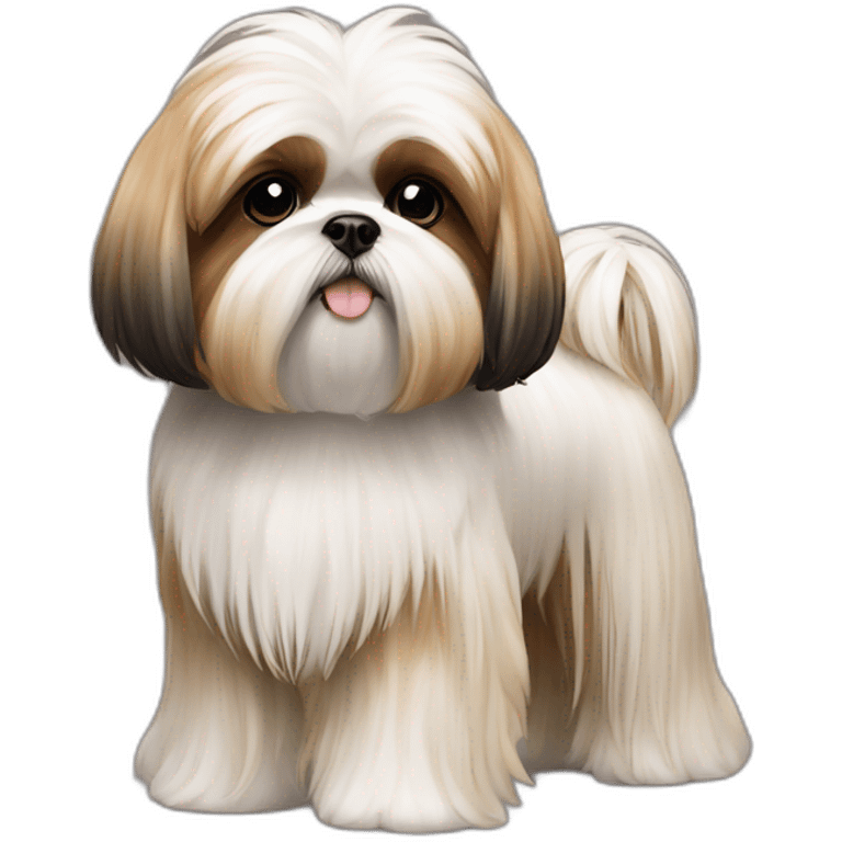 Dog Shih Tzu with long wool full-height  emoji