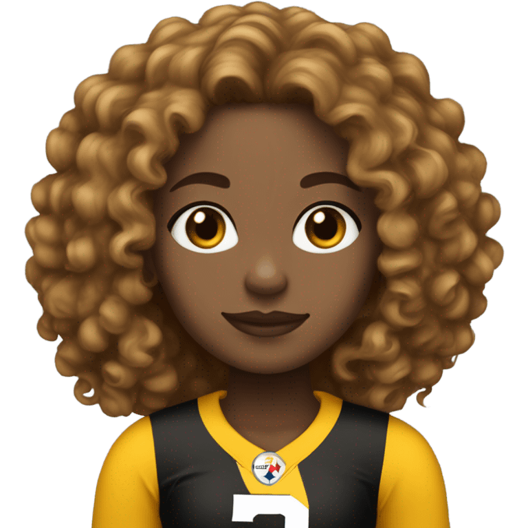 steelers light skin girl longed curly brown hair with freckles  emoji