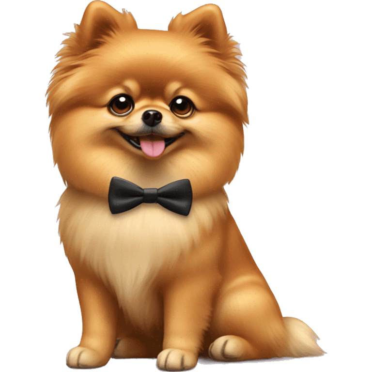 Pomeranian with bowtie emoji