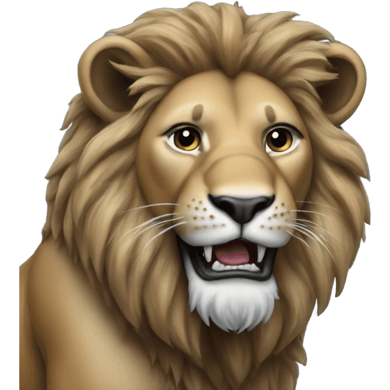 A lion wearing a Detroit Lions jersey  emoji