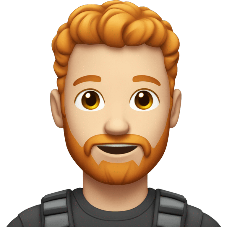 Ginger male with short hair and skin fade and ginger stubbled beard emoji