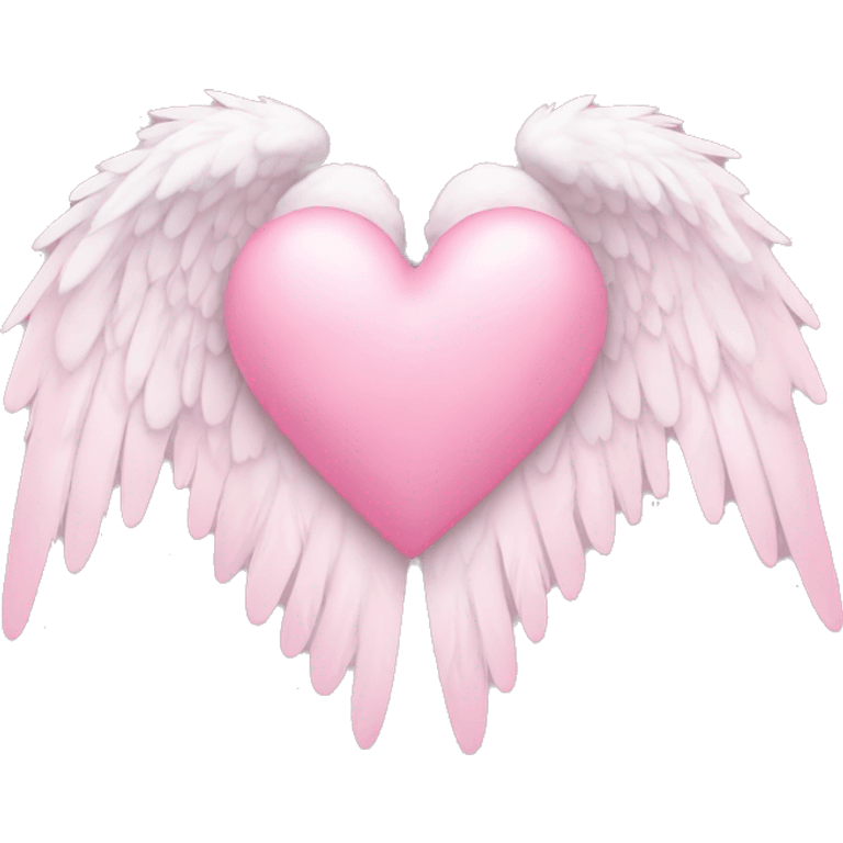 pink pastel heart with angel wings emoji