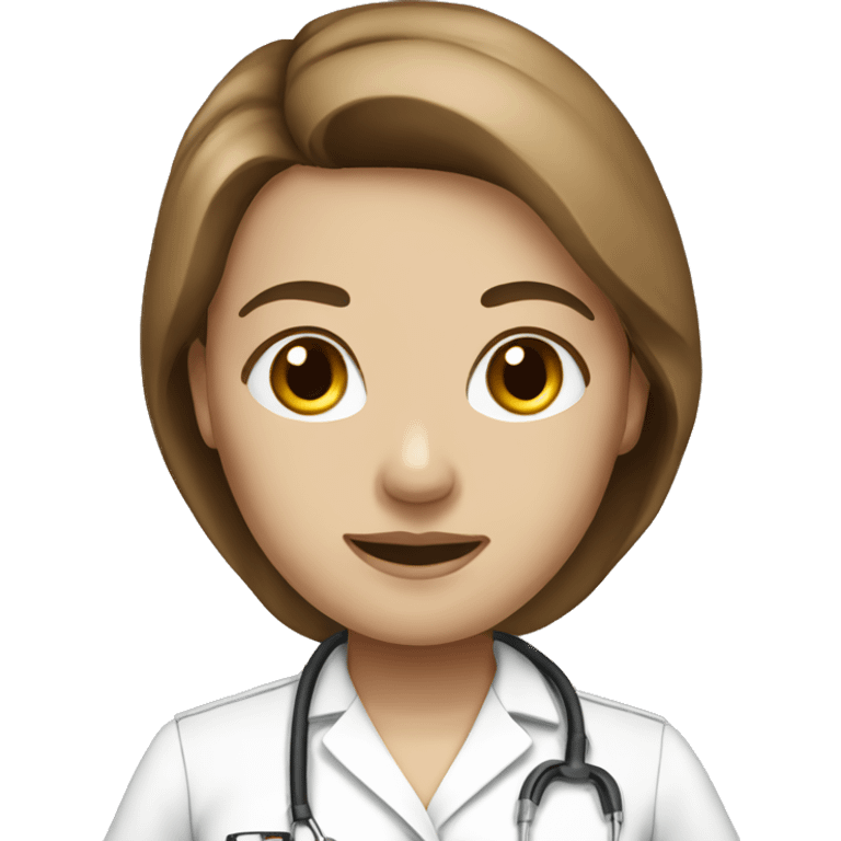 Female nurse white skin brown hair emoji