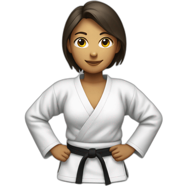 Woman with a pitcher wearing a Jiu-Jitsu Gi emoji