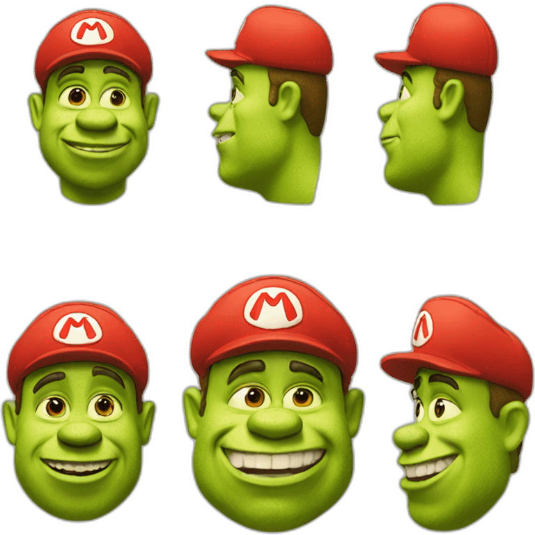 Shrek with mario cap emoji