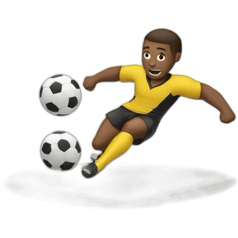 a football player scoring a goal emoji