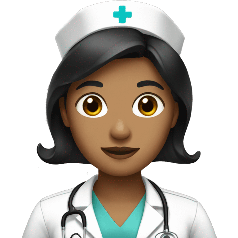 Light brown nurse with black hair emoji