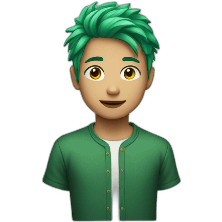 Boy with green hair emoji