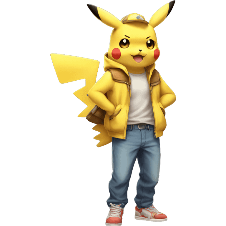 Anthro Pikachu-Pokémon full body emoji