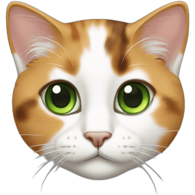 calico cat with green eyes emoji