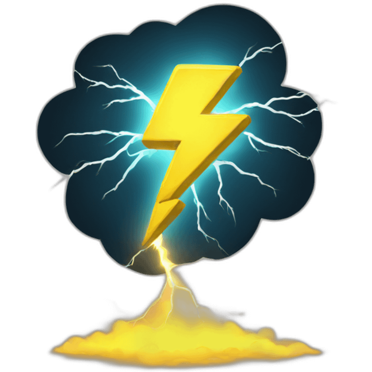 radioactive lightning emoji