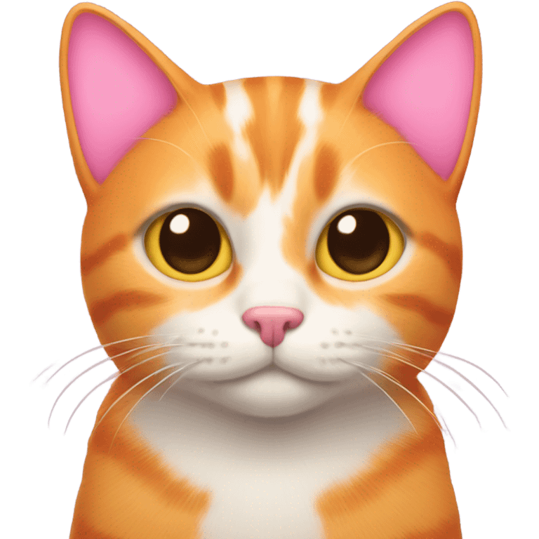 orange cat with pink hearts emoji