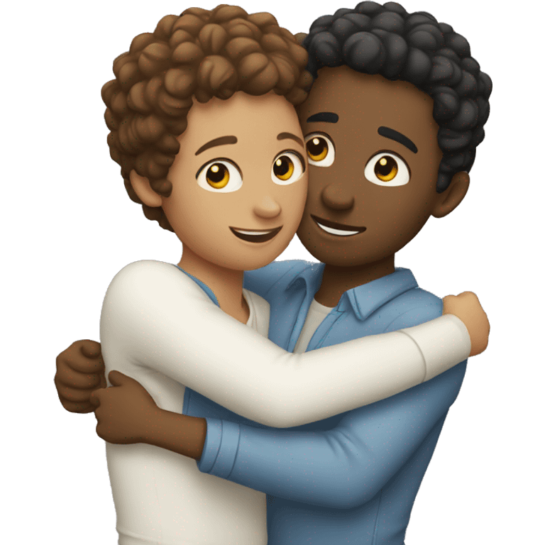 two white friends hugging emoji