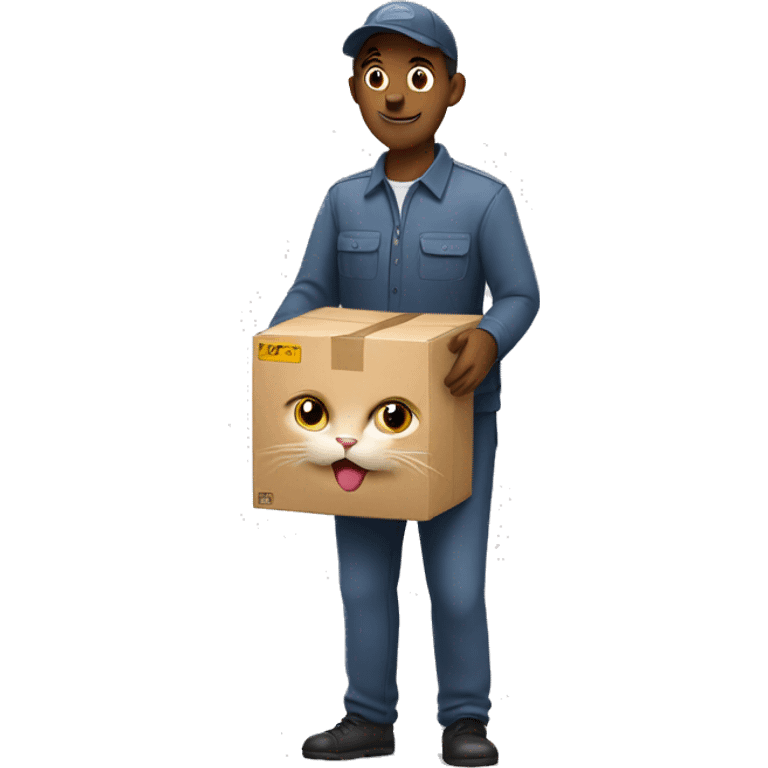 cat with delivery man emoji