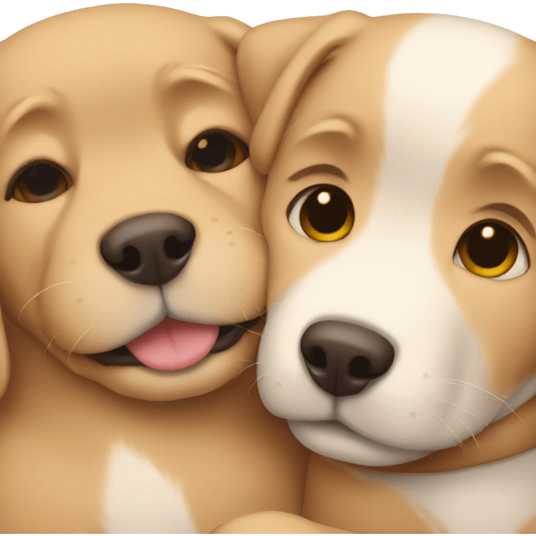 Dogs hugging  emoji