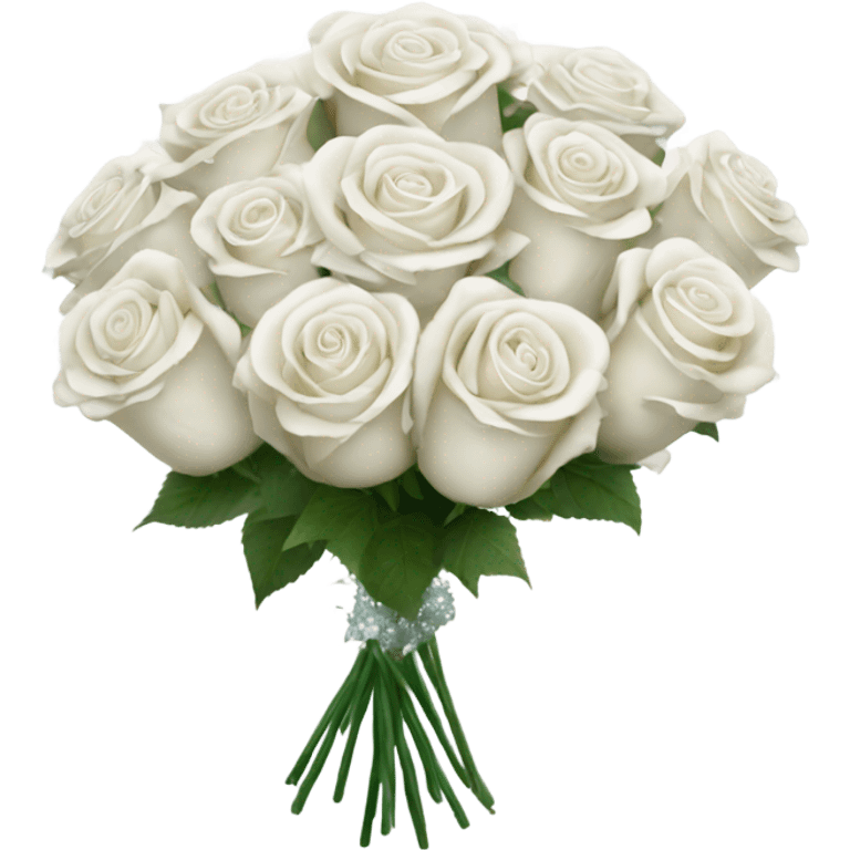 magical sparkling white roses bouquet  emoji