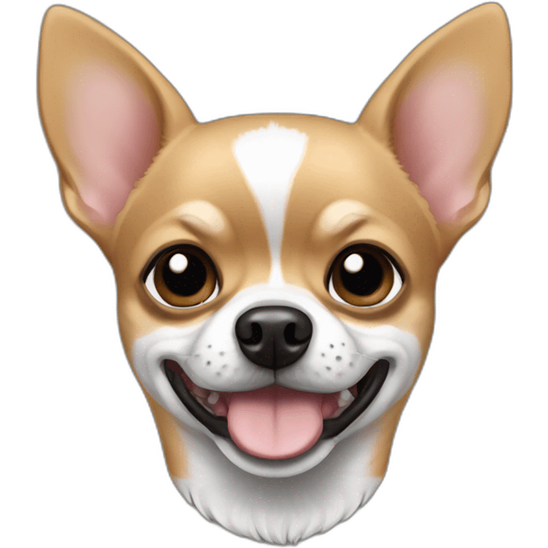 Chihuahua black and cofre and White  dog muscle emoji