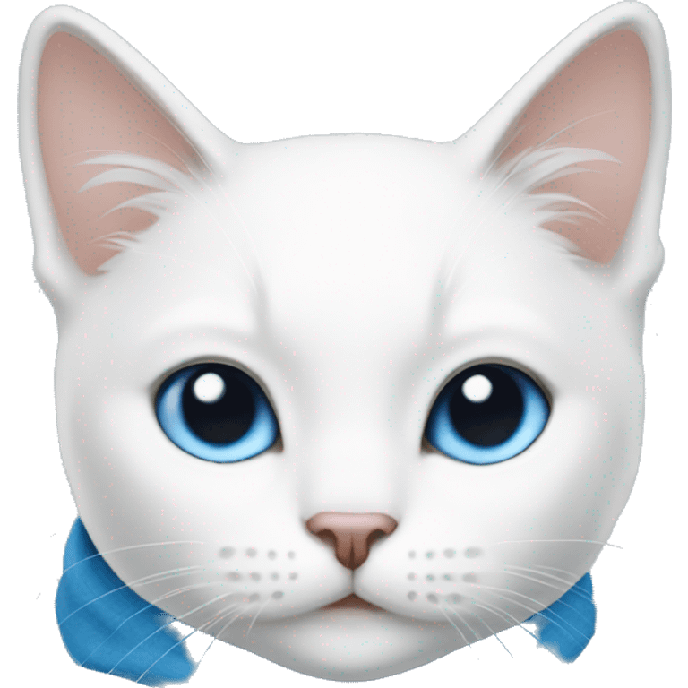 white cat in head blue scarf emoji