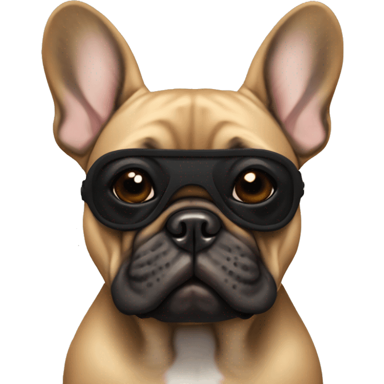 Tan French bulldog with black mask emoji