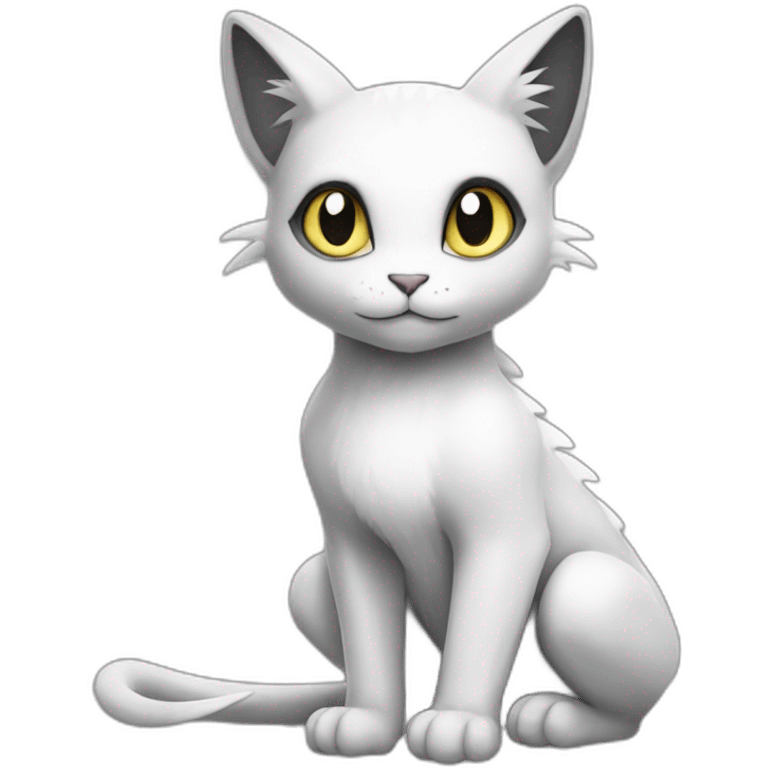 Sitting-Black-and-White-cat-dragon-type-pokemon emoji