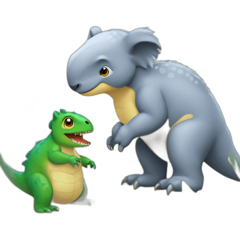 Dinosaures avec un koala emoji