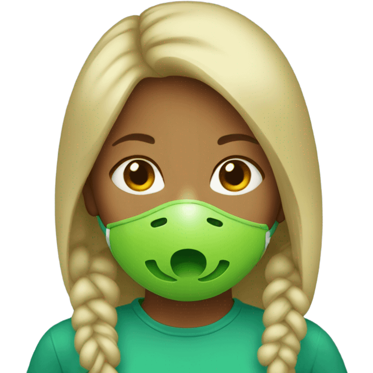 Girl with green pacifier  emoji