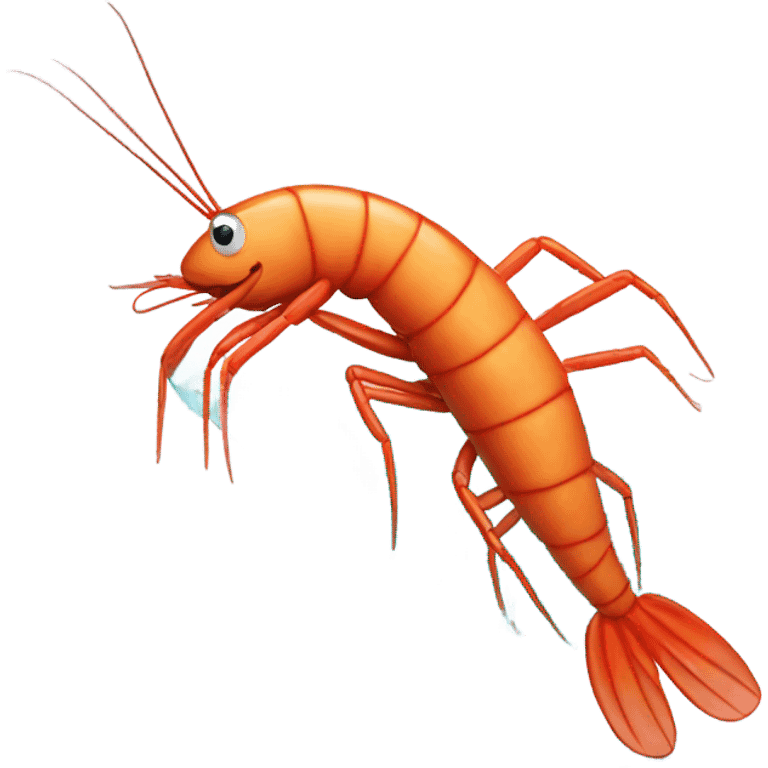 Shrimp surfing emoji