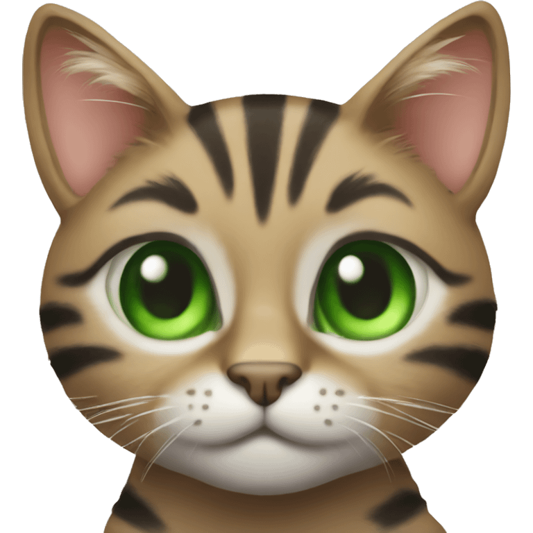 tabby cat with green eyes emoji