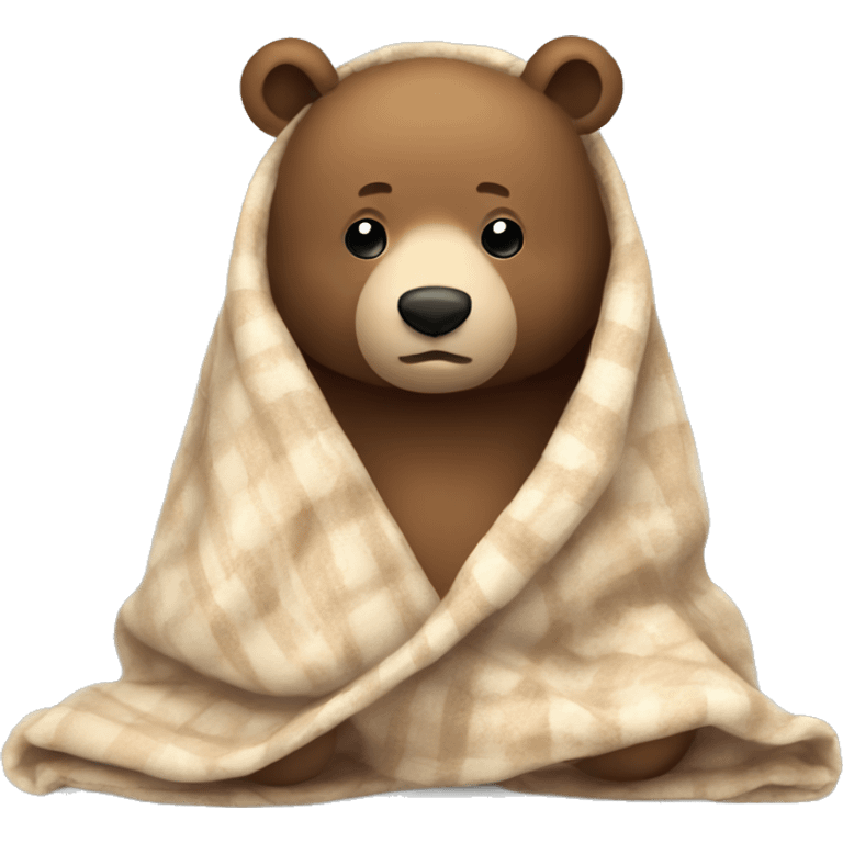 bear cozy in blanket emoji