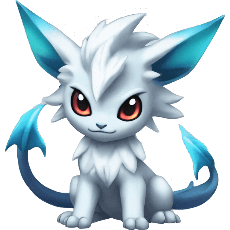 Edgy Cool Kawaii Chibi Baby Absol-Silvally-Vaporeon-Absol-Pokémon Full Body emoji