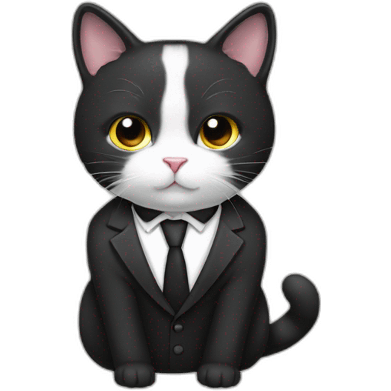 tuxedo cat, in a suit and tie emoji