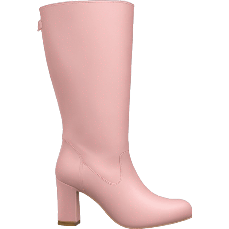 Pastel pink knee heel boots emoji