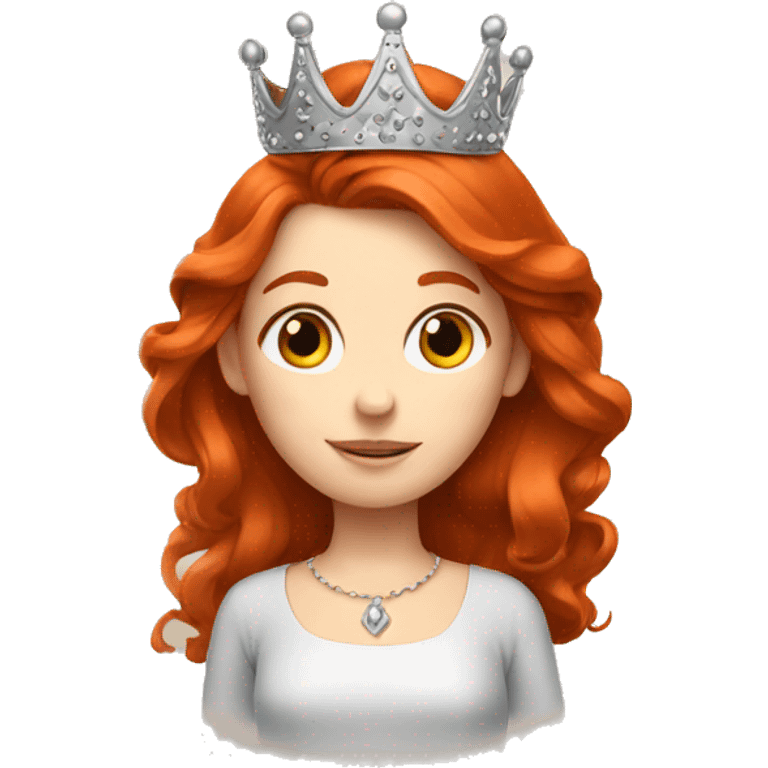 Girl redhead with crown emoji