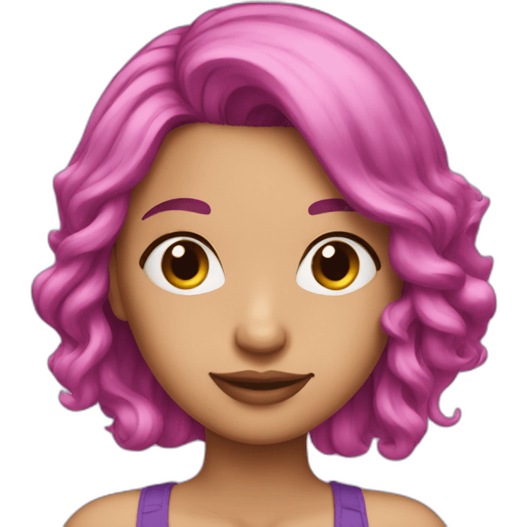 woman pink purple hair emoji