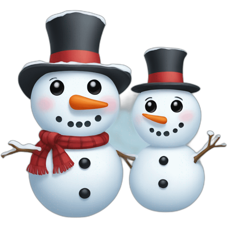 snowman and snowman woman emoji