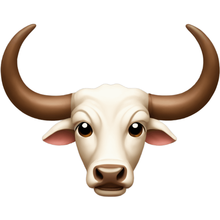 Bull horns through a buckeye emoji