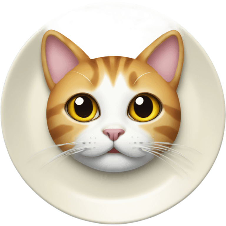 A cat on a dinner plate emoji