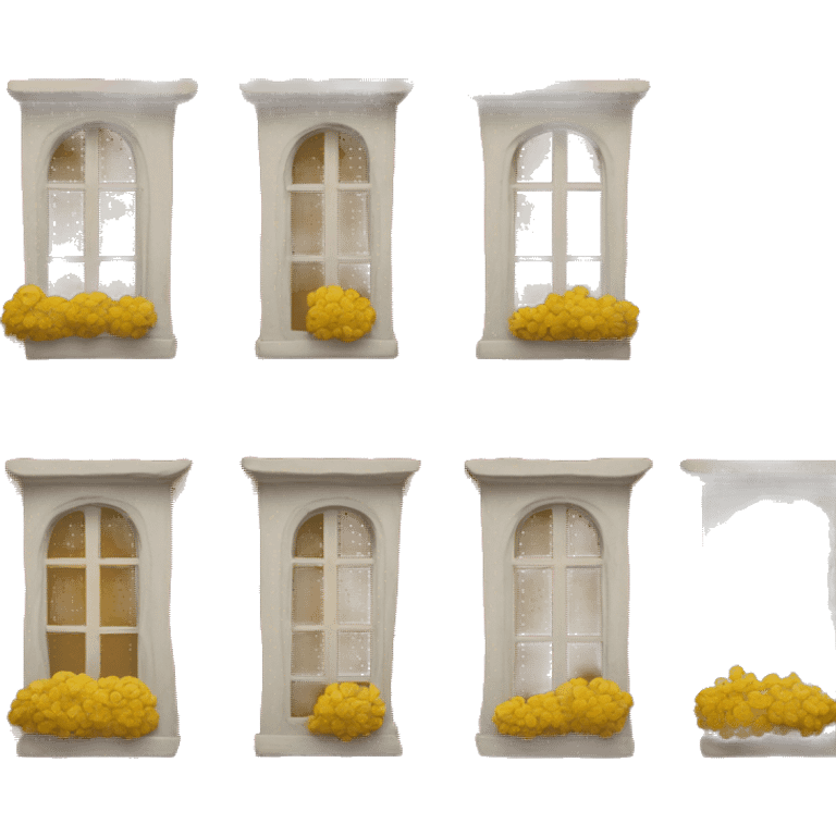 Red house with yellow dog in the window  emoji