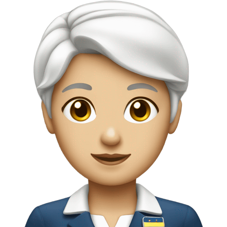 White short hair flight attendant  emoji