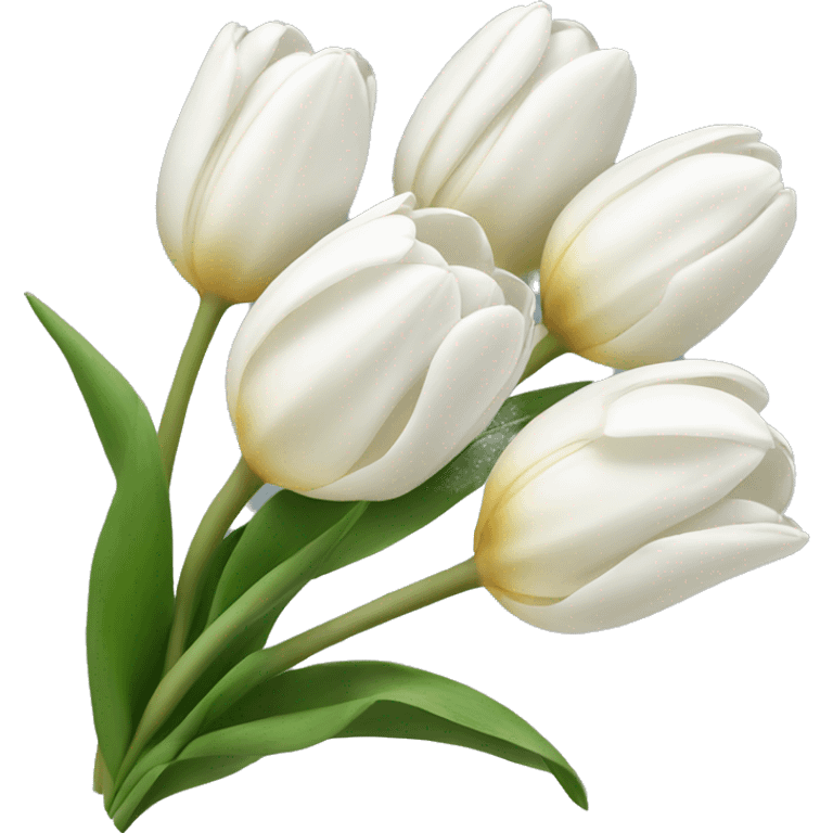 white tulip bouquet  emoji