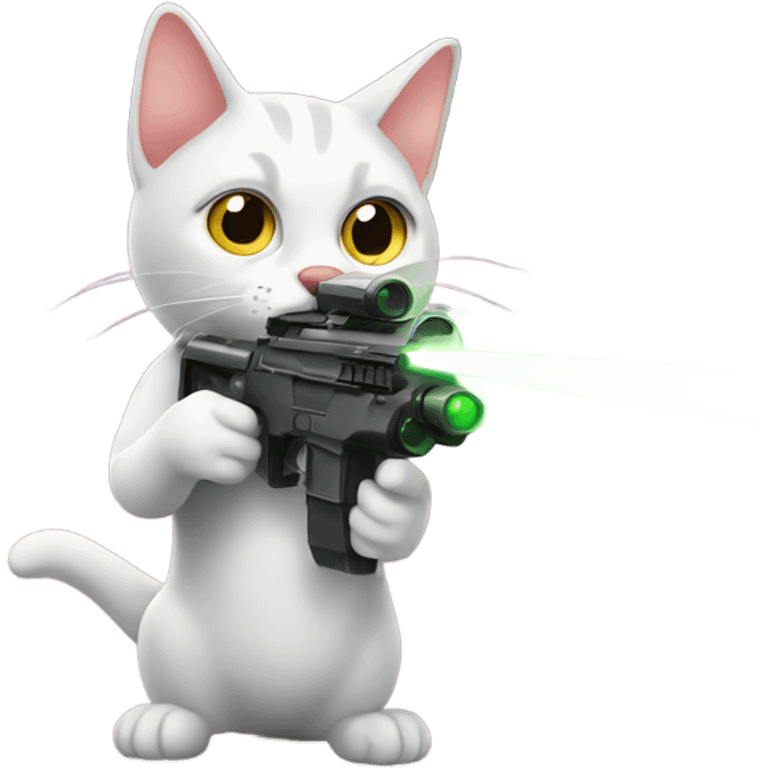 shooting cat with lasers emoji